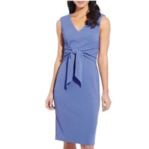 Adrianna Papell Rio Knit Draped Tie Sheath Dress‎ Lavender Lake size 2 wedding
